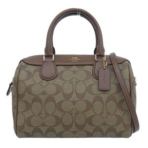 coach signature Boston shoulder bag F32203 brown